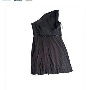 JS Studio Elegant Black One-Shoulder Dress 16W